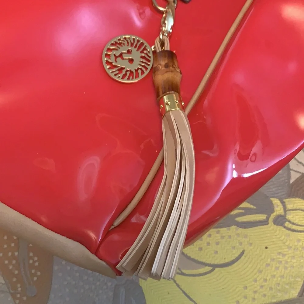 Large Anne Klein Patent Leather Red Bag - Picture 2 of 10